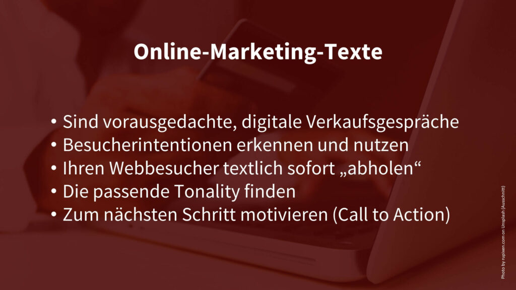 Online-Marketing-Texte sind keine Werbetexte!